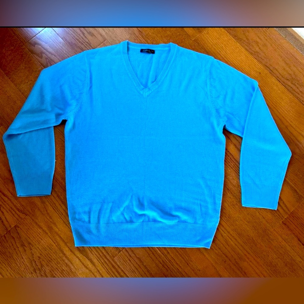 DUNNES Men’s Size XL Blue V-Neck Cardigan Sweater